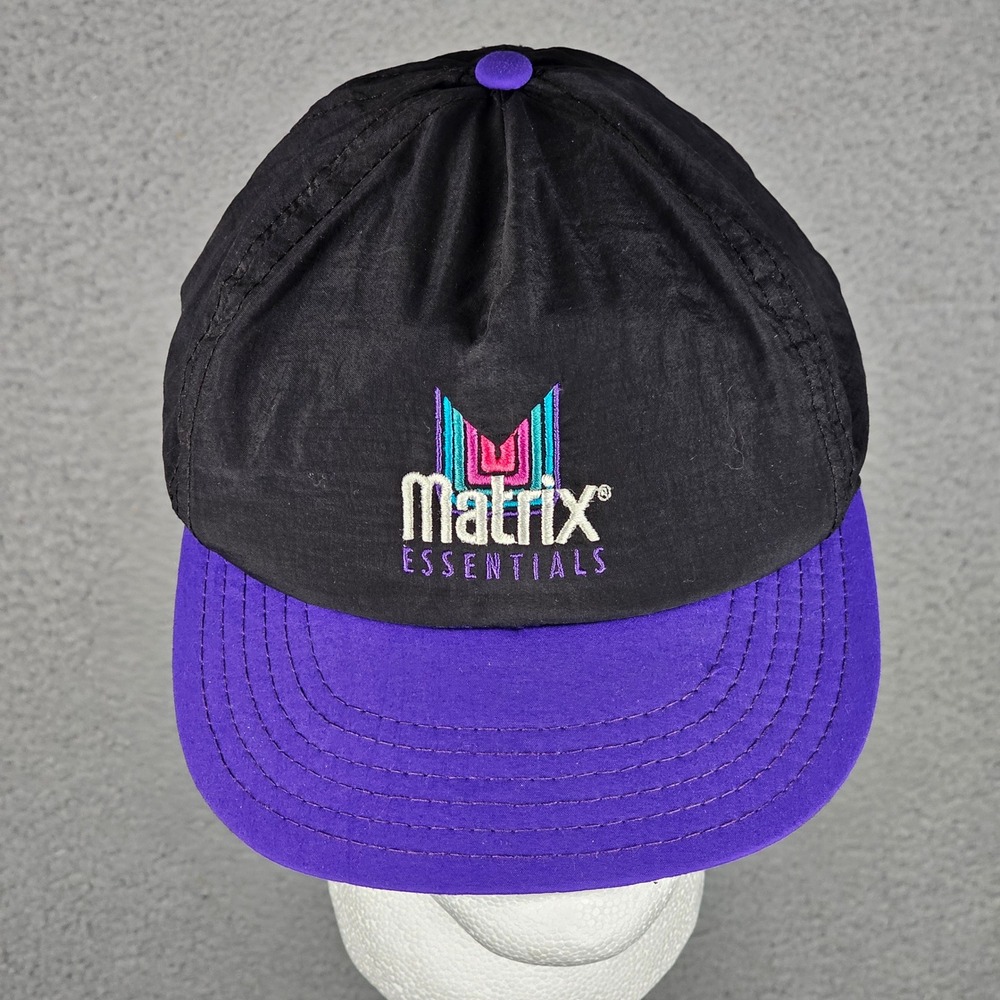 Matrix Hat Mens OSFM Black Essentials Vintage Snapback Made In USA Retro Cap